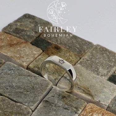 sterling silver signet ring lab created man made diamond ring unisex promise ring engagement wedding ring